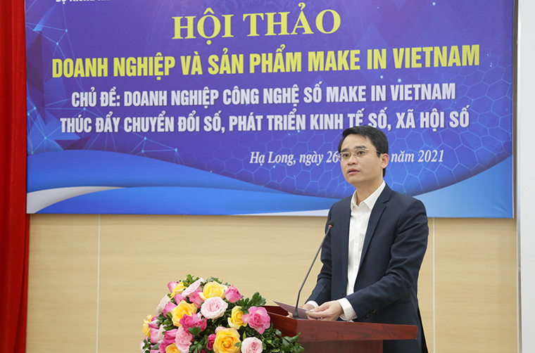 Phó Chủ tịch UBND tỉnh Quảng Ninh Phạm Văn Thành phát biểu tại Hội thảo