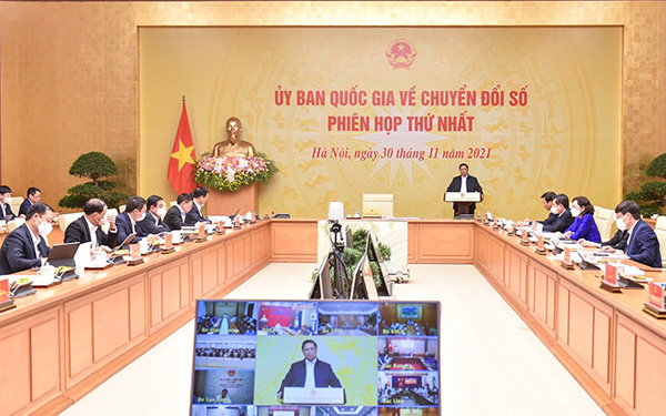 Thủ tướng Chính phủ Phạm Minh Chính, Chủ tịch Uỷ ban Uỷ ban CĐS quốc gia chủ trì phiên họp thứ nhất ngày 30/11/2021