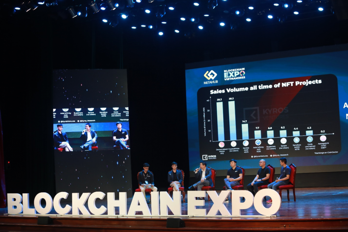 Các diễn giả chia sẻ tại Blockchain Expo 2022. (Ảnh: MetaHub)