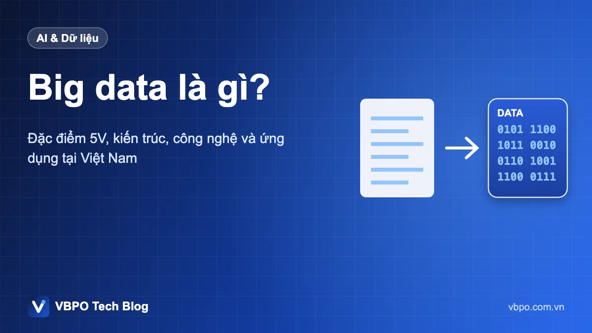 Big data là gì? - Đặc điểm 5V, kiến trúc, công nghệ và ứng dụng tại Việt Nam
