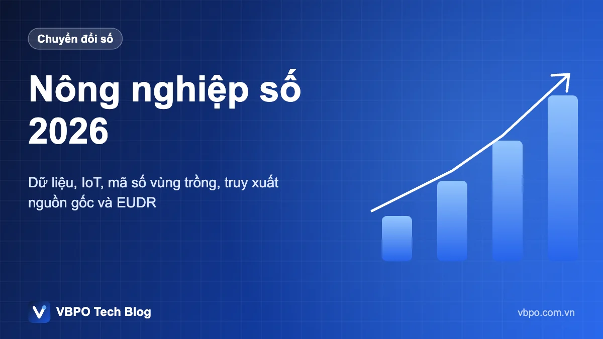 Nông nghiệp số 2026 - Dữ liệu, IoT, mã số vùng trồng, truy xuất nguồn gốc và EUDR