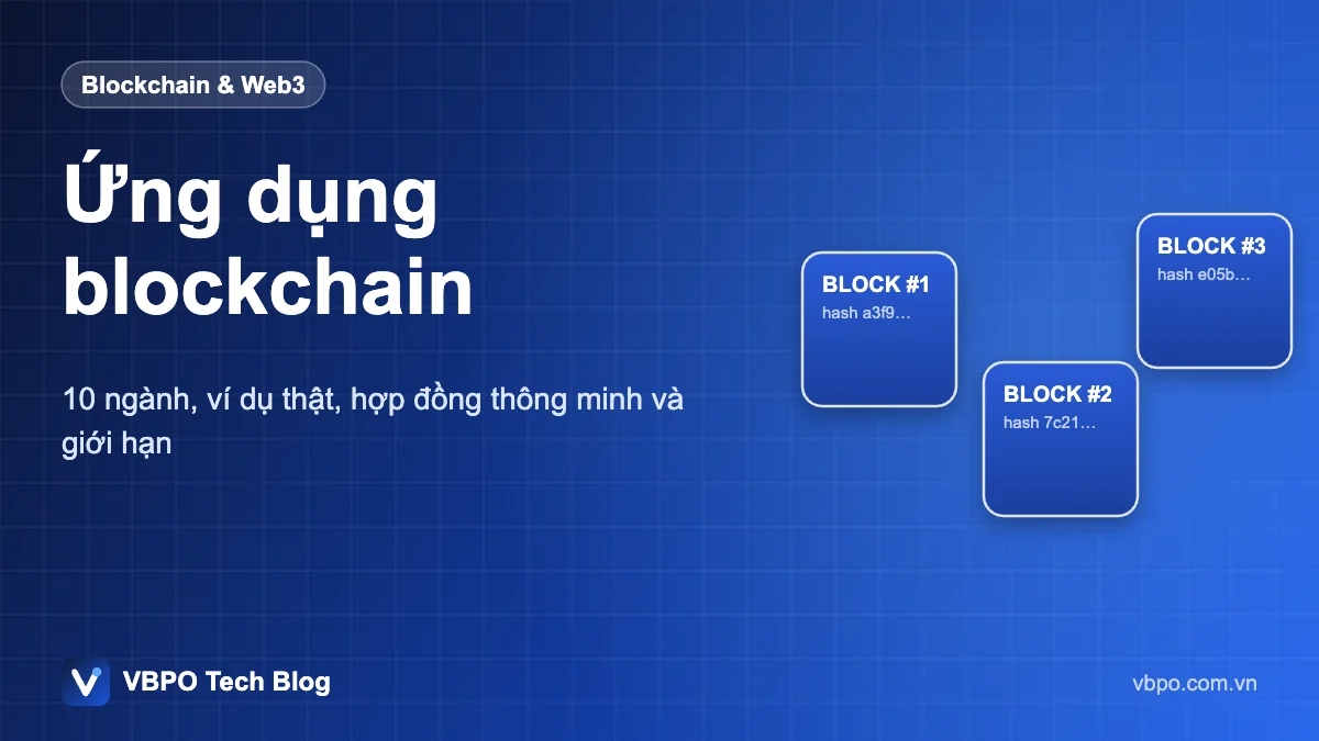 Ứng dụng blockchain - 10 ngành, ví dụ thật, hợp đồng thông minh và giới hạn