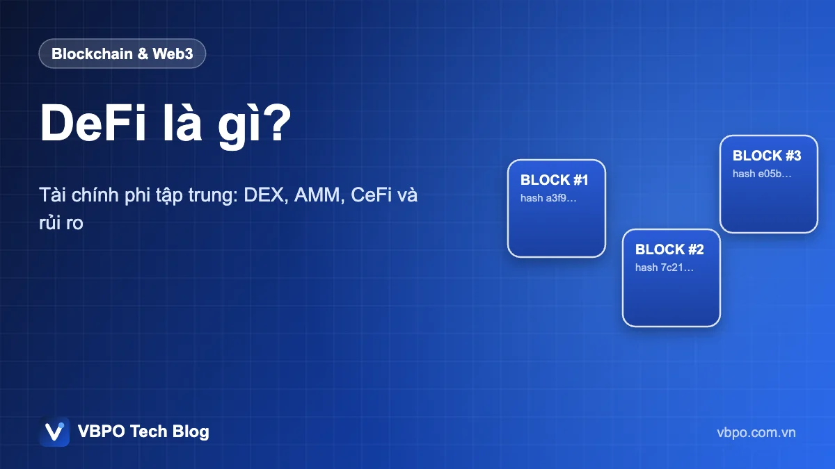 DeFi là gì? - Tài chính phi tập trung: DEX, AMM, CeFi và rủi ro