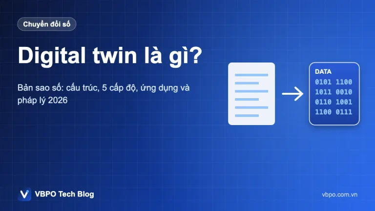 Digital twin là gì? - Bản sao số: cấu trúc, 5 cấp độ, ứng dụng và pháp lý 2026