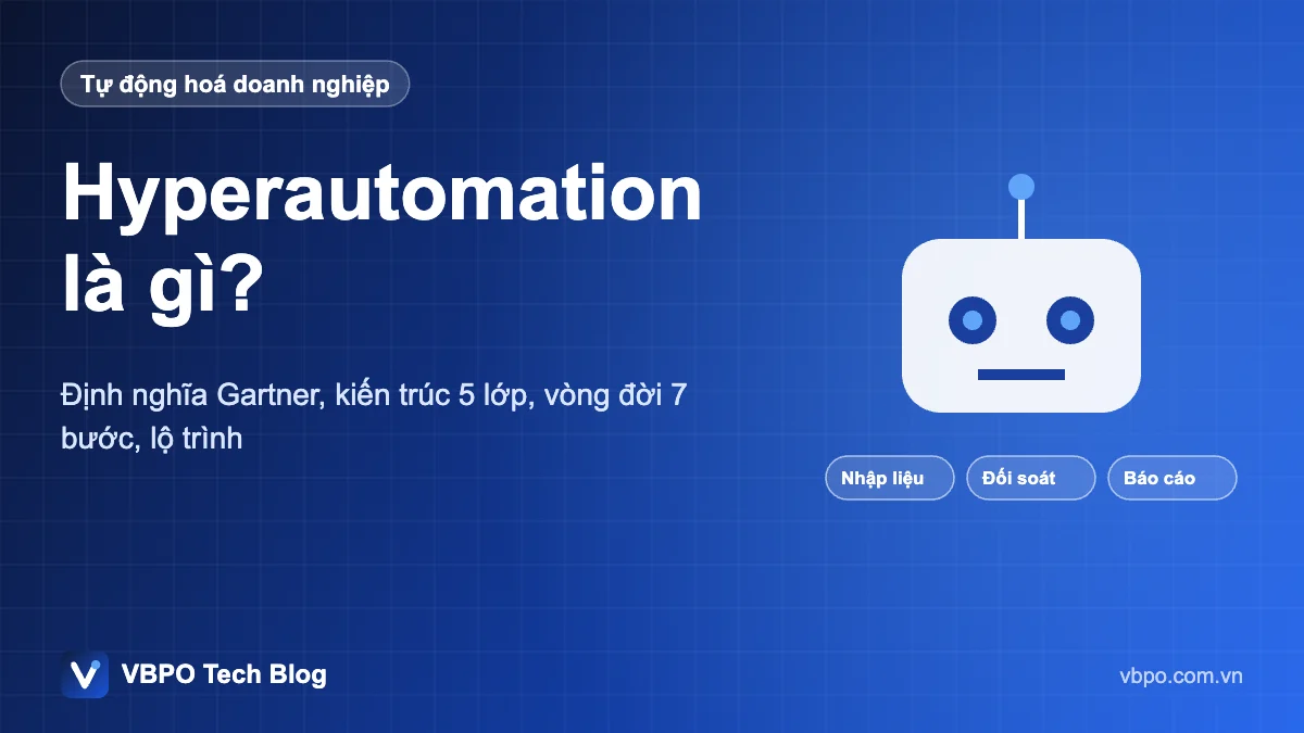 Hyperautomation là gì? - Định nghĩa Gartner, kiến trúc 5 lớp, vòng đời 7 bước, lộ trình